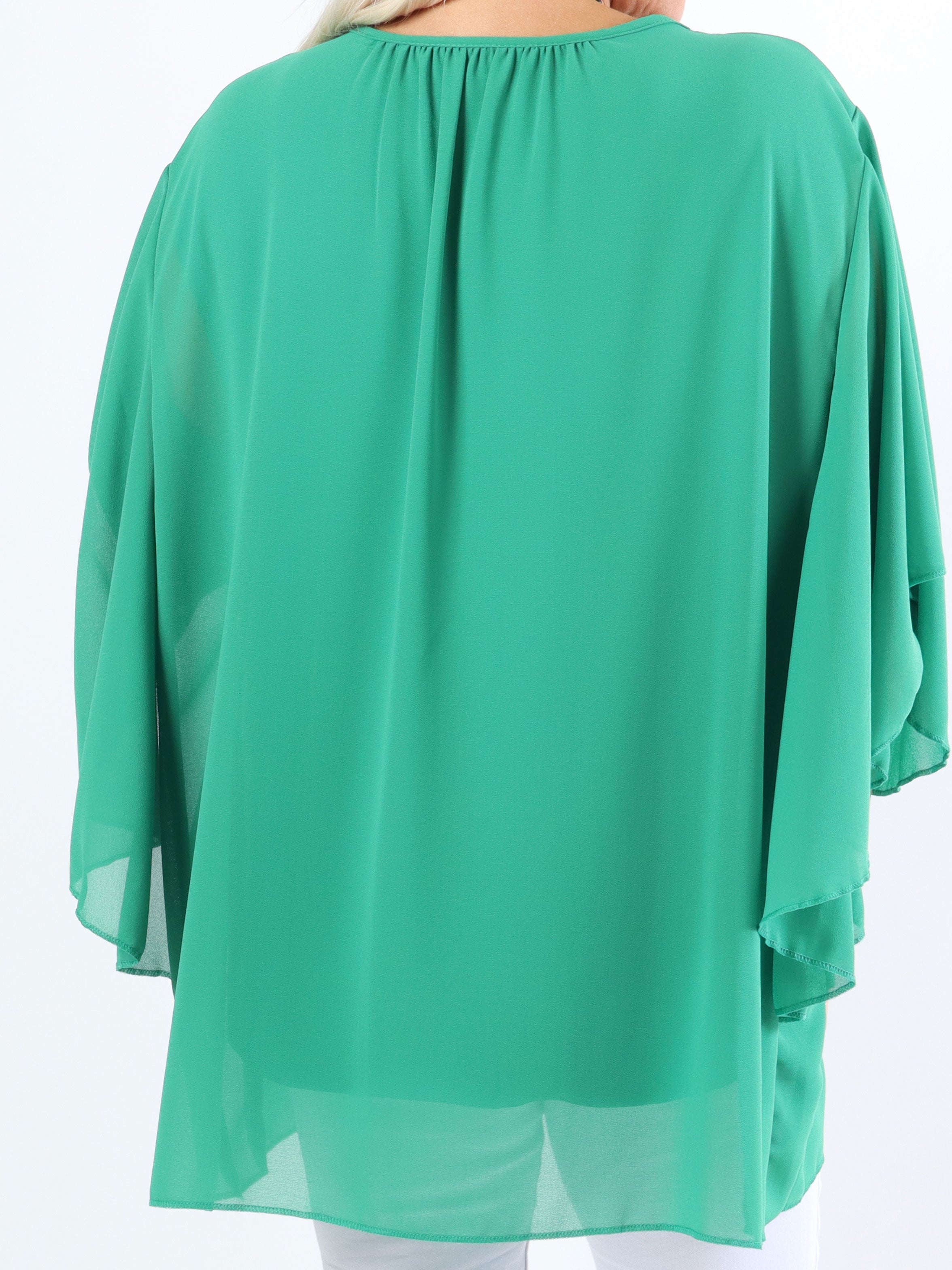 Annis - Söt plus size tunika i lös passform i chiffong